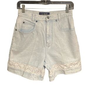 LA Blues 90s high waisted shorts with lace cuff detail